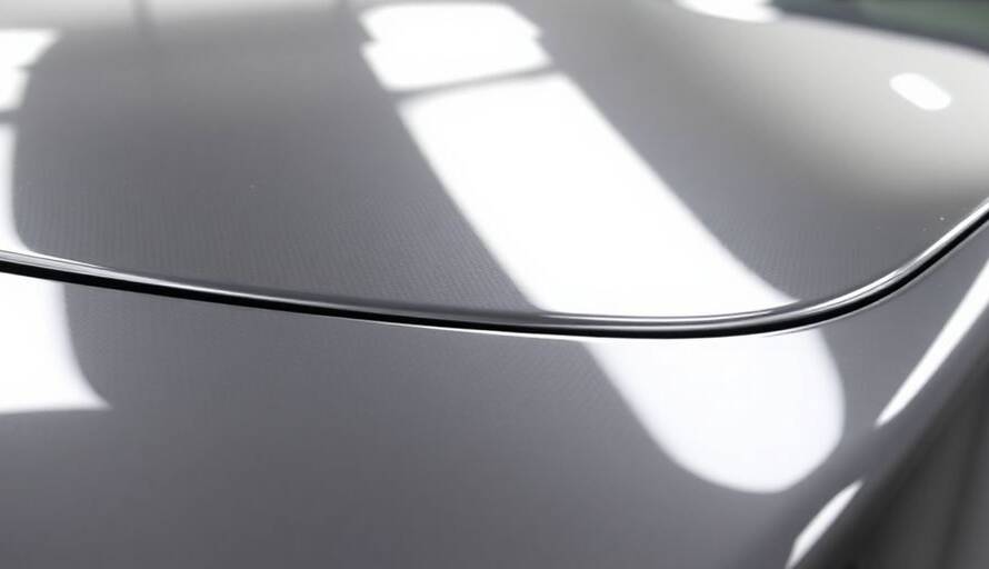 Glanzende auto met keramische coating in close-up.