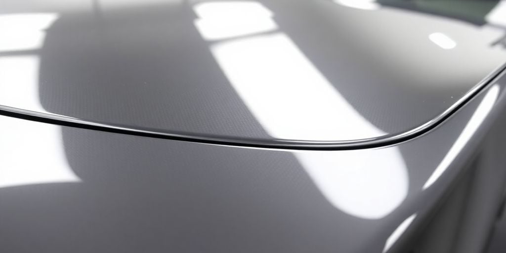 Glanzende auto met keramische coating in close-up.