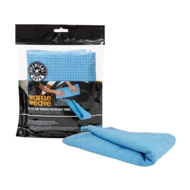 Chemical Guys Waffle Weave Glass & Window Microfiber Towel - Blue