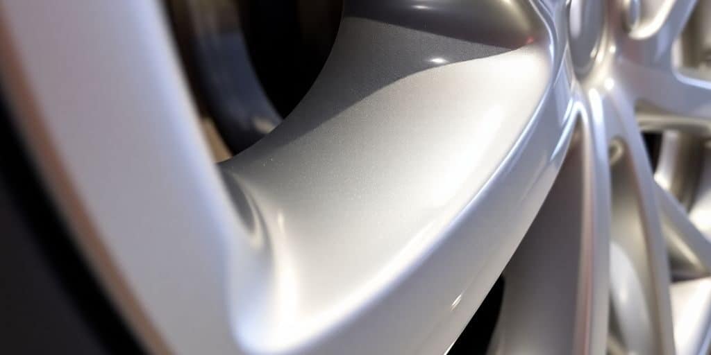 Glanzende velgen met hoogglans coating.