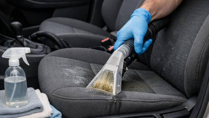 Urinevlekken en geur verwijderen auto zelf